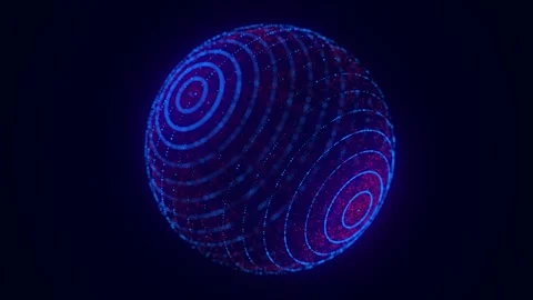 Technology blue sphere with connecting dots and lines. Network structure. Stock Footage 275857712