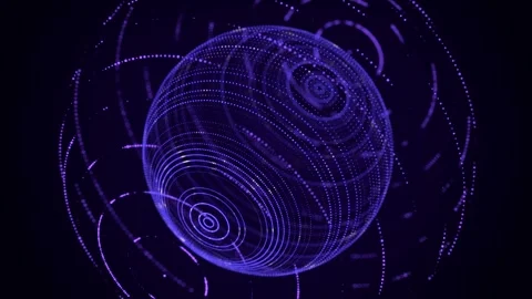 Technology blue sphere connecting dots. Digital abstract network structure. Stock Footage 275862286