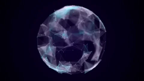 Technology blue sphere with connecting dots and lines. Stock Footage 310312030