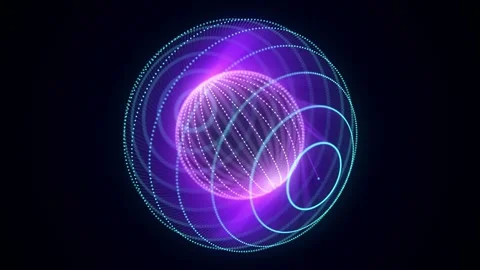 Technology blue sphere with connecting dots and lines. Digital structure. Stock Footage 310316452