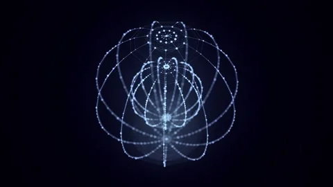 Technology blue sphere with connecting dots and lines. Digital structure. Stock Footage 310316549