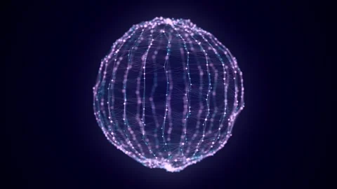 Technology blue sphere with connecting dots and lines. Network structure. Stock Footage 310323958