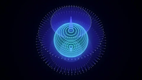 Technology blue sphere with connecting dots and lines. Digital structure. Stock Footage 310324084