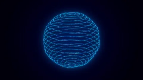 Technology blue sphere with connecting dots and lines Stock Footage 341556888