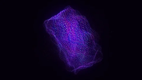 Technology blue torus with connecting dots and lines. Digital network structure. Stock Footage 275863331