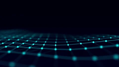 Technology blue wave with lines. Big data visualization. Digital background. Video stock 203595691