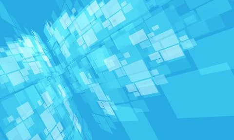 Technology blue white squares data media geometric design modern futuristic Stock Illustration