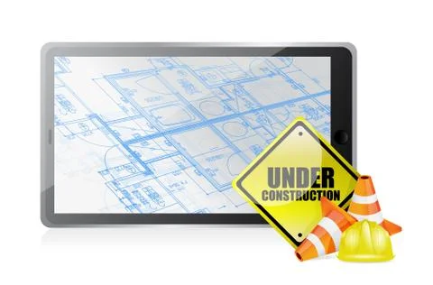 Technology blueprint under construction Illustrazione stock