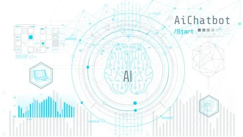 Technology brain and machine learning concept. Stock Illustration