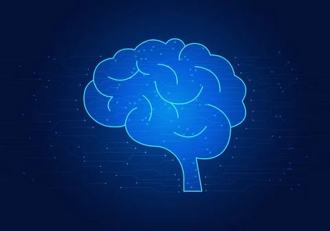 Technology of the brain in artificial intelligence is a technology that com.. 스톡 일러스트