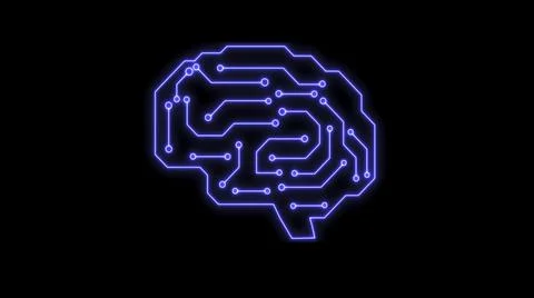 Technology brain background concept. Digital human mind like computer chip Stock-Illustration