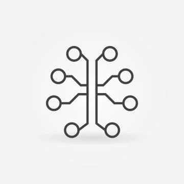 Technology brain concept icon. Vector human brain as electronic イラスト素材