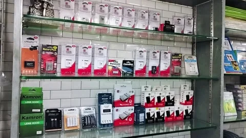 Technology brand in View Net stores at camera market fort Stock Footage 294230980