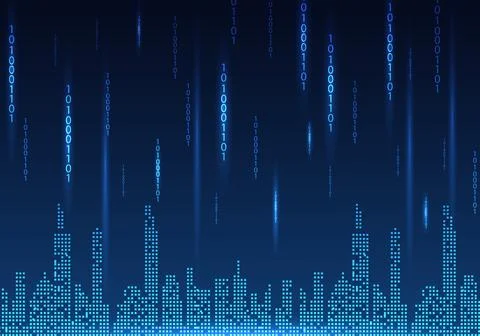 Technology building data 스톡 일러스트