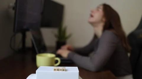 Technology burnout at work Stock-Footage 337570763