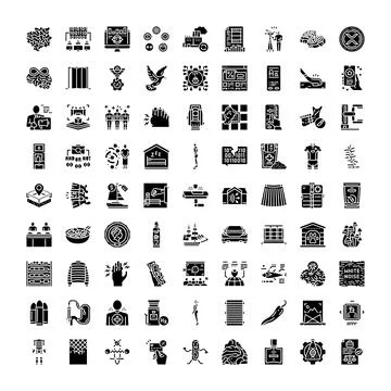Technology business and commerce icon set collection Stock Illustration