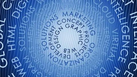 Technology business circle word cloud loop animation Stock Footage 337736696