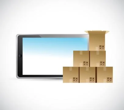 Technology business concept of shipping. Stock Illustration