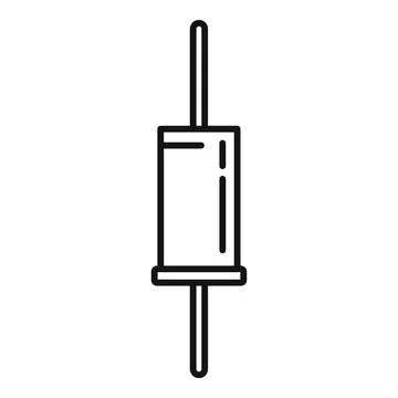 Technology capacitor icon outline vector. Component resistor Stock Illustration
