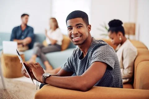 Technology captures creativity well. Cropped portrait of a handsome young Stock Photos