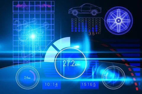 Technology car interface 스톡 일러스트