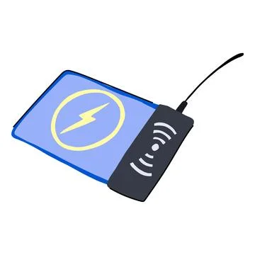 Technology charging mouse pad wireless cartoon vector illustration Stock Illustration