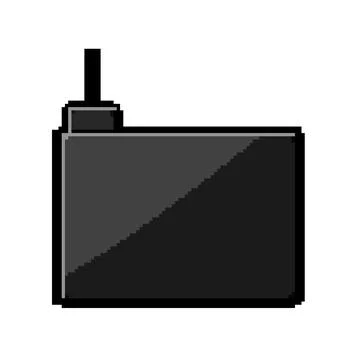 Technology charging mouse pad wireless pixel art vector illustration Stock Illustration