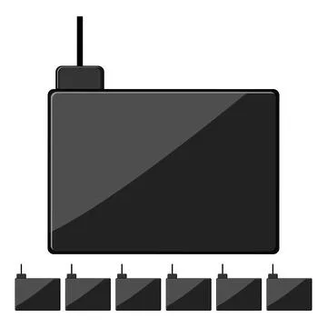 Technology charging mouse pad wireless cartoon vector graphic Stock Illustration