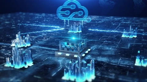 Technology Chip Big Data Stock Footage 333488201