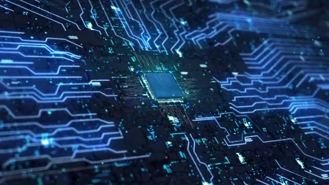 Technology chip circuit board background Видео 163632402