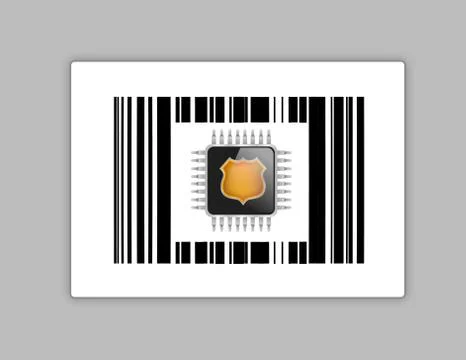 Technology chip upc or barcode illustration design over white Stock-Illustration