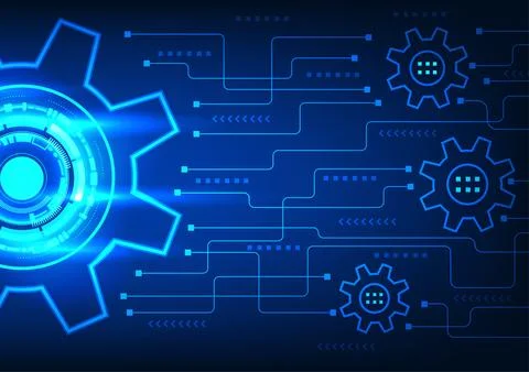 Technology circle center of the technological system is the processor that .. Иллюстрация