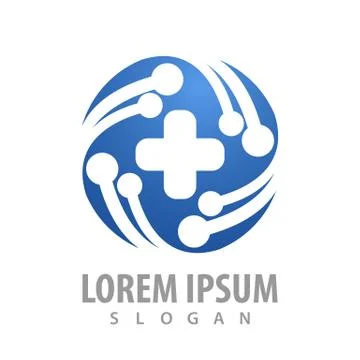 Technology Circle cross logo concept design. Symbol graphic template element  Illustrazione stock