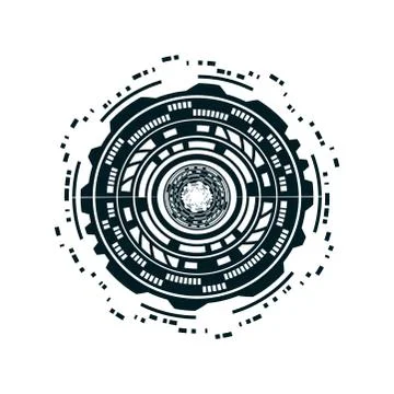 Technology circle vector symbol icon design. Illustrazione stock