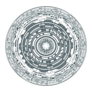 Technology circle vector symbol icon design. Illustrazione stock