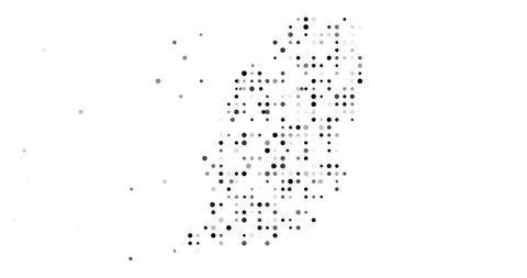 Technology Circles Forming the Map of Grenada Stock Footage 320020975