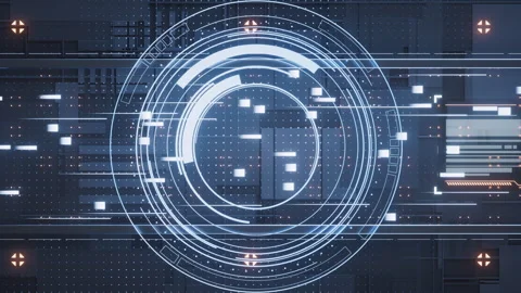 Technology circuit background and HUD circles, 3d rendering. Stock Footage 272566021