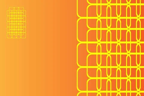 Technology Circuit Background with Orange Digital Grid Abstract Design Stock Illustration