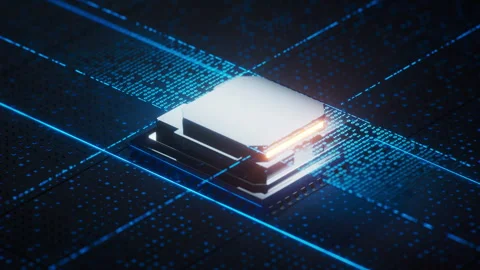Technology circuit board and core, 3d rendering. Stock Footage 316272479