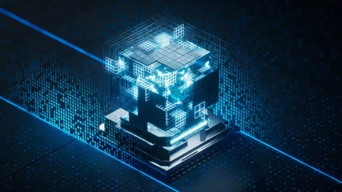 Technology circuit board and core, 3d rendering. Stock Footage 316274123