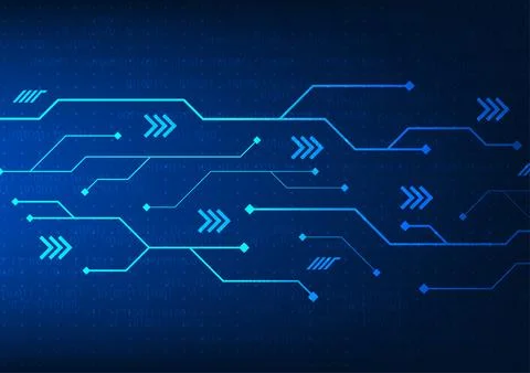 Technology circuit board background with arrows going forward On the back i.. Stockillustratie