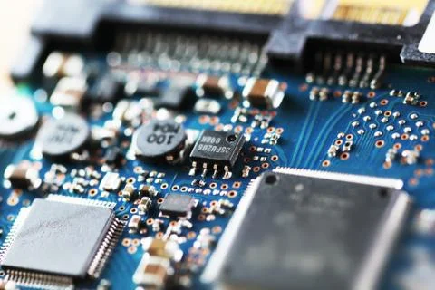 Technology circuit board, complex circuit design Stock Photos