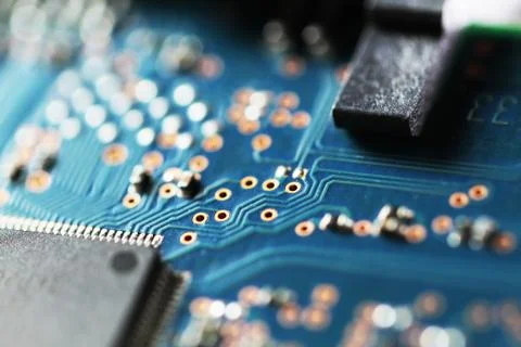 Technology circuit board, complex circuit design Stock Photos