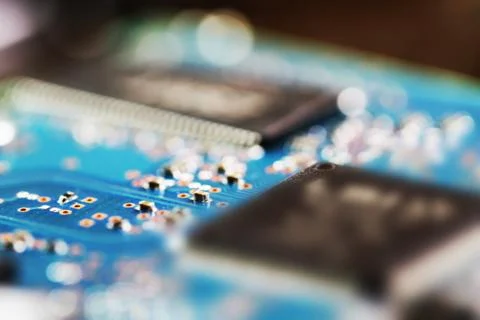 Technology circuit board, complex circuit design Stock Photos