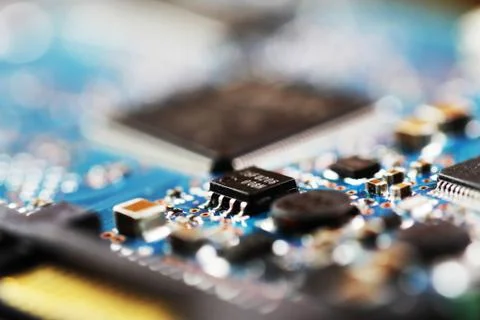 Technology circuit board, complex circuit design Stock Photos