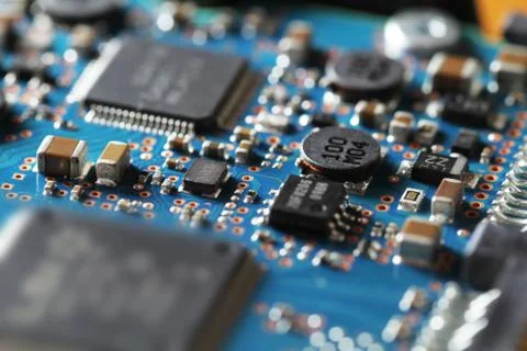 Technology circuit board, complex circuit design Stock Photos