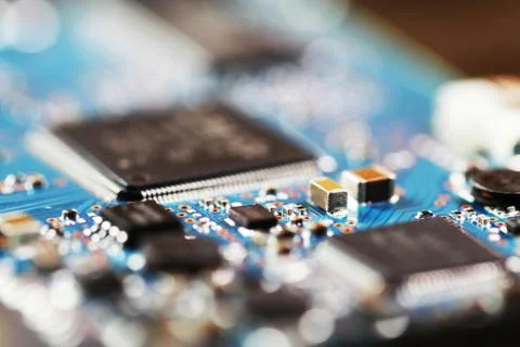 Technology circuit board, complex circuit design Stock Photos