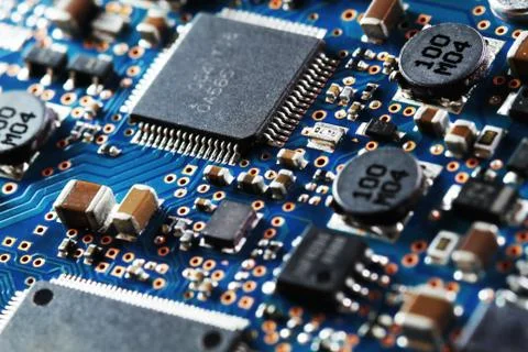 Technology circuit board, complex circuit design Stock Photos