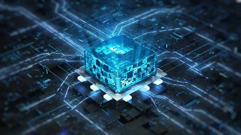Technology Circuit Chip Stock Footage 334190022