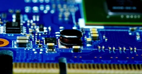 Technology circuit closeup computer chip board data information 库存影片 336585454